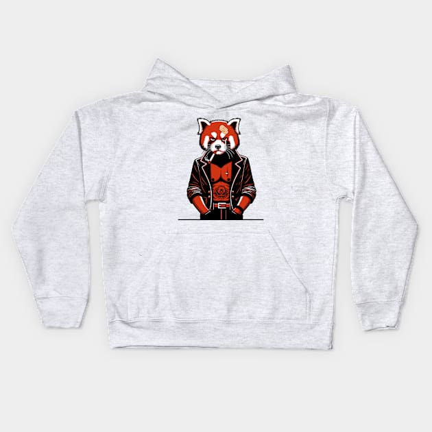 Yakuza Red panda - Tattooed & Fierce 90s Cartoon Art Kids Hoodie by TimeWarpWildlife